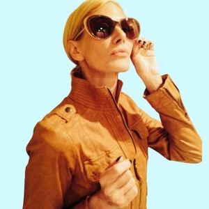 Lucky Brand Collection 🍀 Downtown Caramel Leather Jacket🍀 Size Small🍀